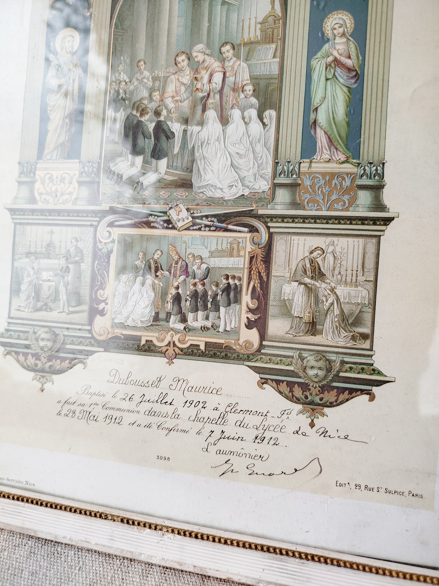 Cadre certificat religieux • 1902