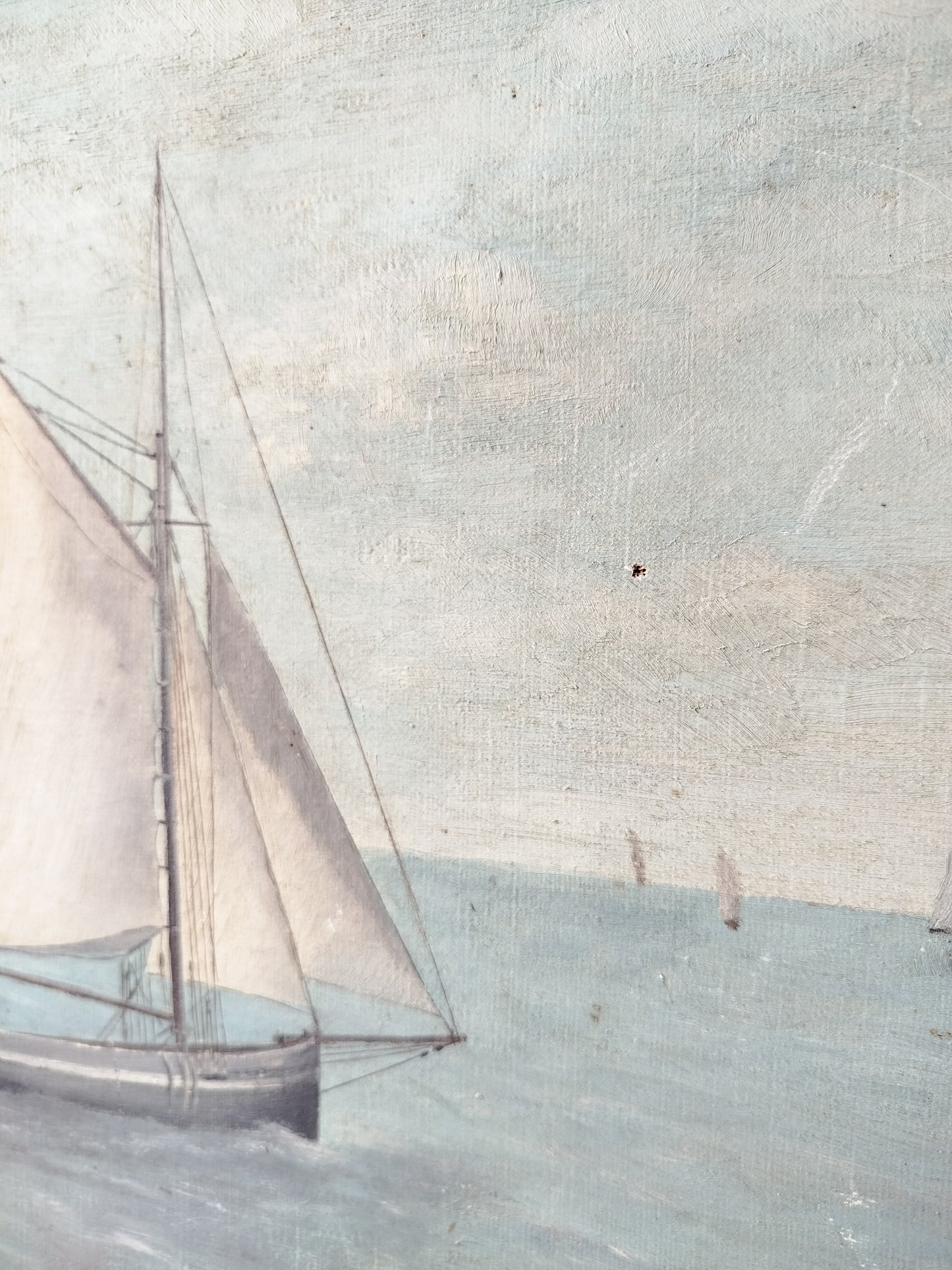 Tableau peinture paysage marin signé et daté 1910