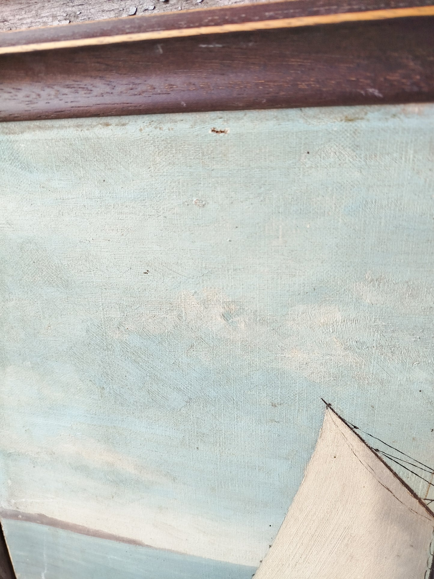 Tableau peinture paysage marin signé et daté 1910