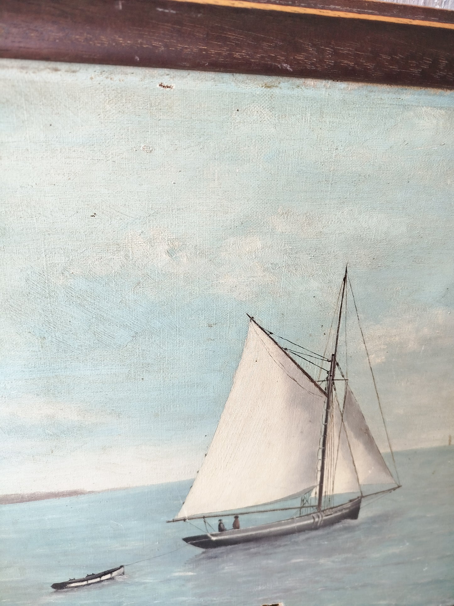 Tableau peinture paysage marin signé et daté 1910
