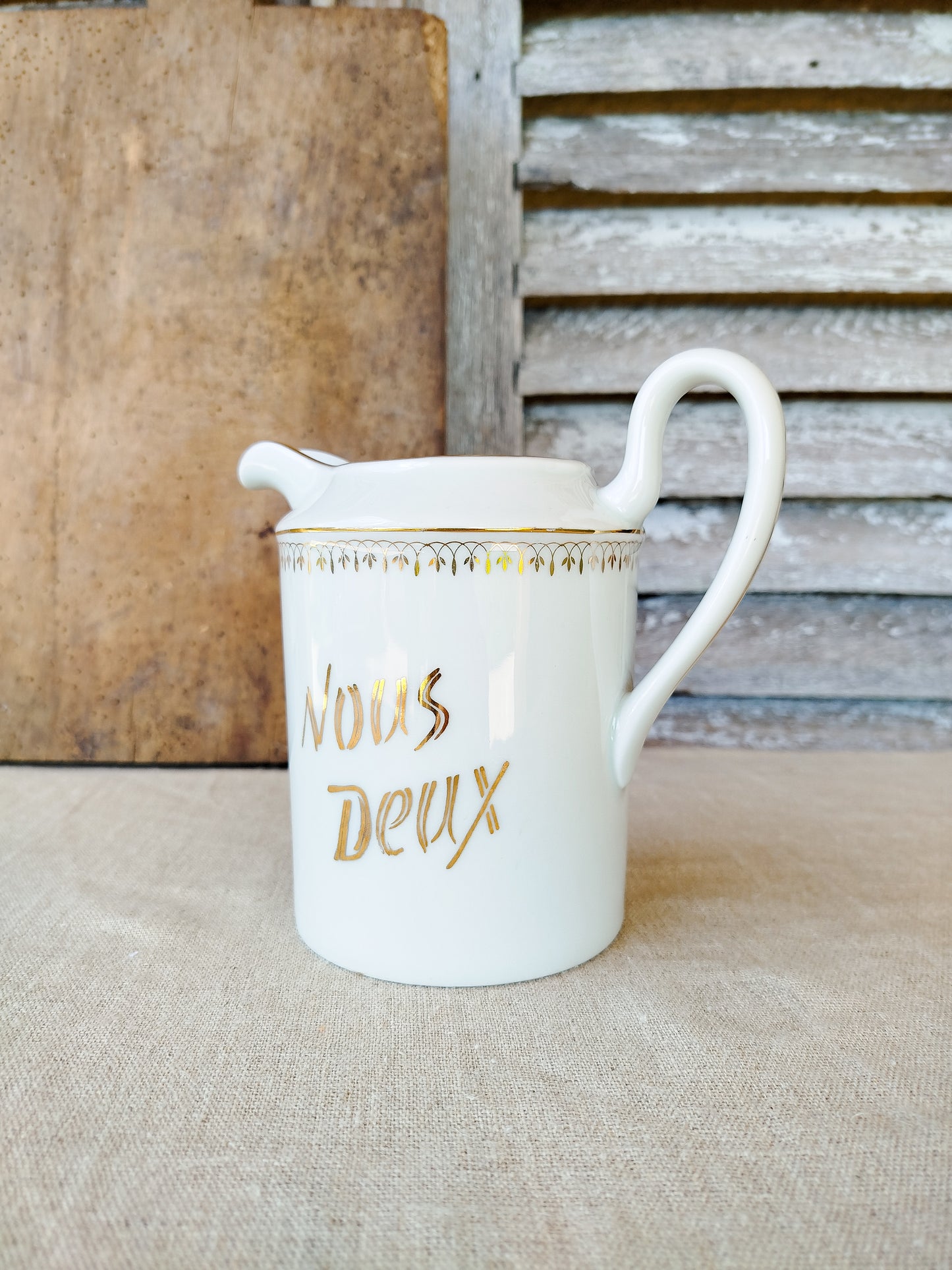 Pichet " Nous deux " en porcelaine