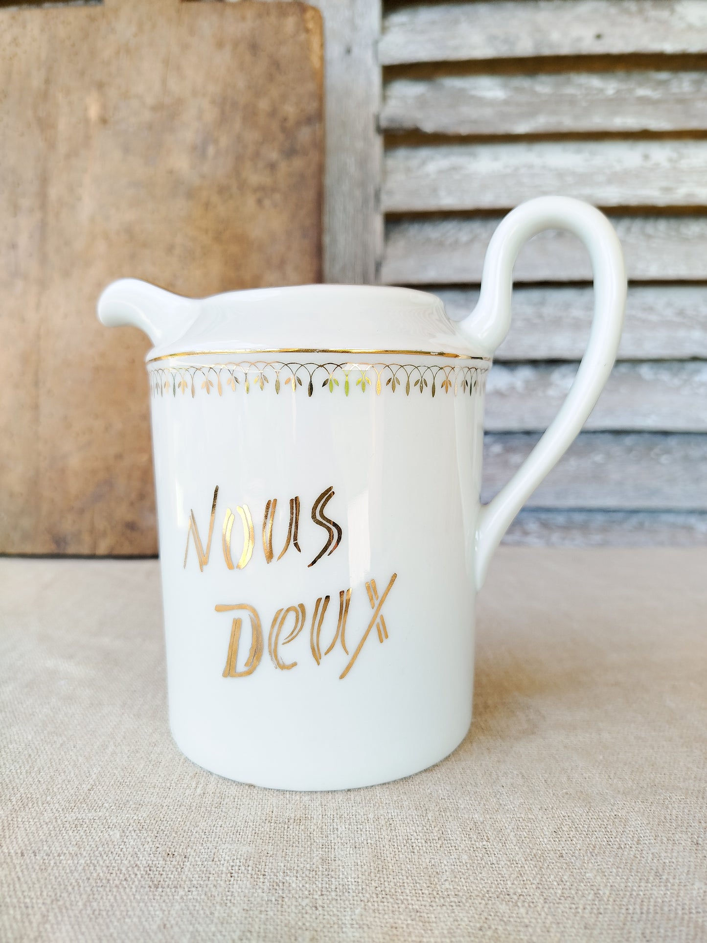 Pichet " Nous deux " en porcelaine