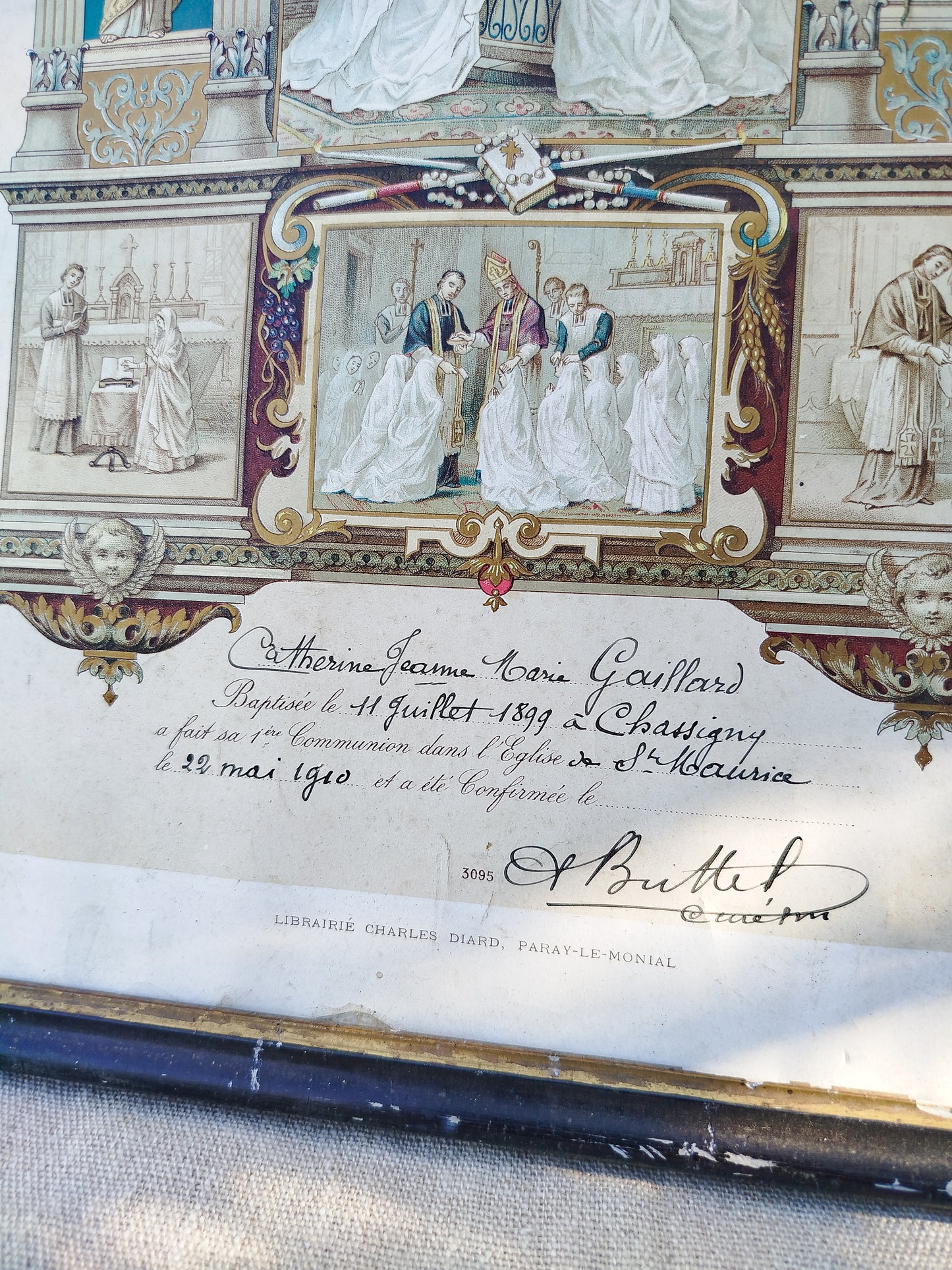Cadre souvenir de baptême