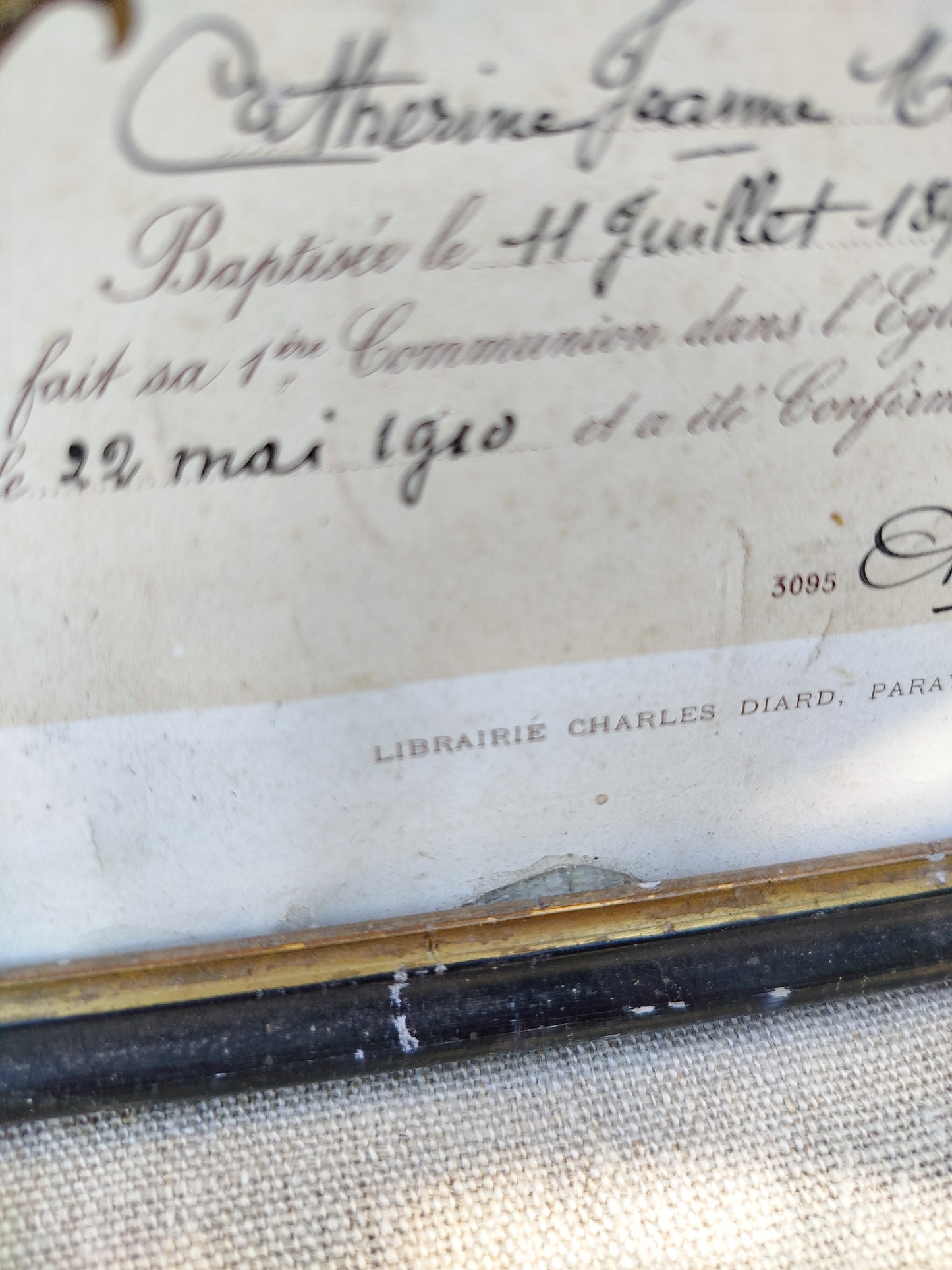 Cadre souvenir de baptême