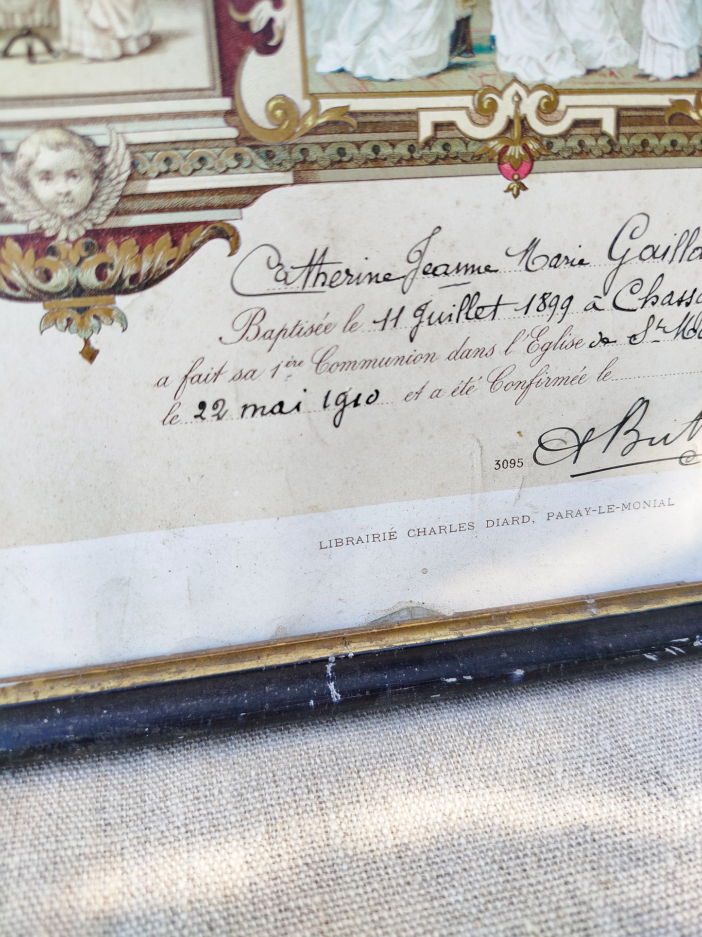 Cadre souvenir de baptême