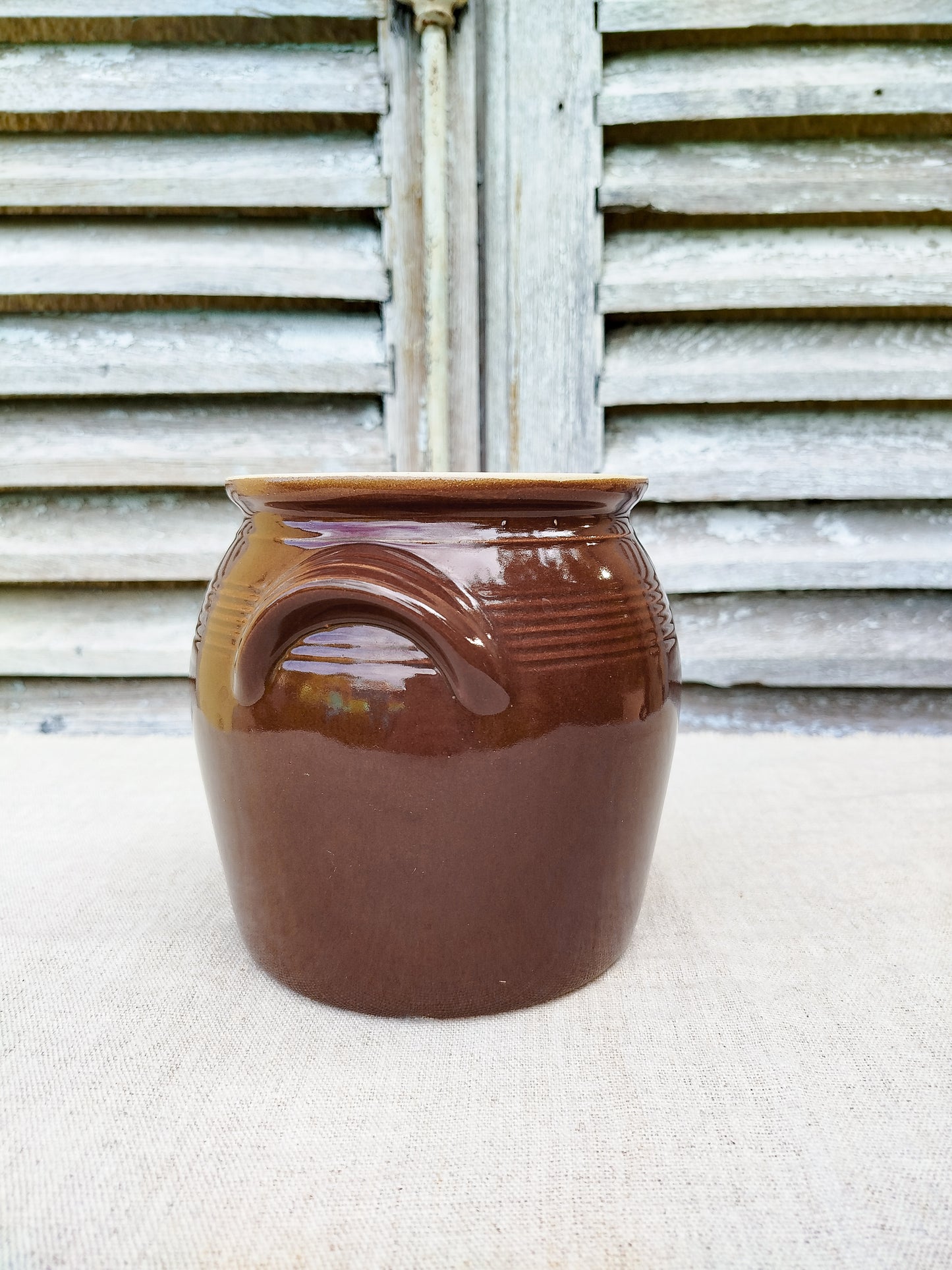 Pot en grès marron • 14,5cm