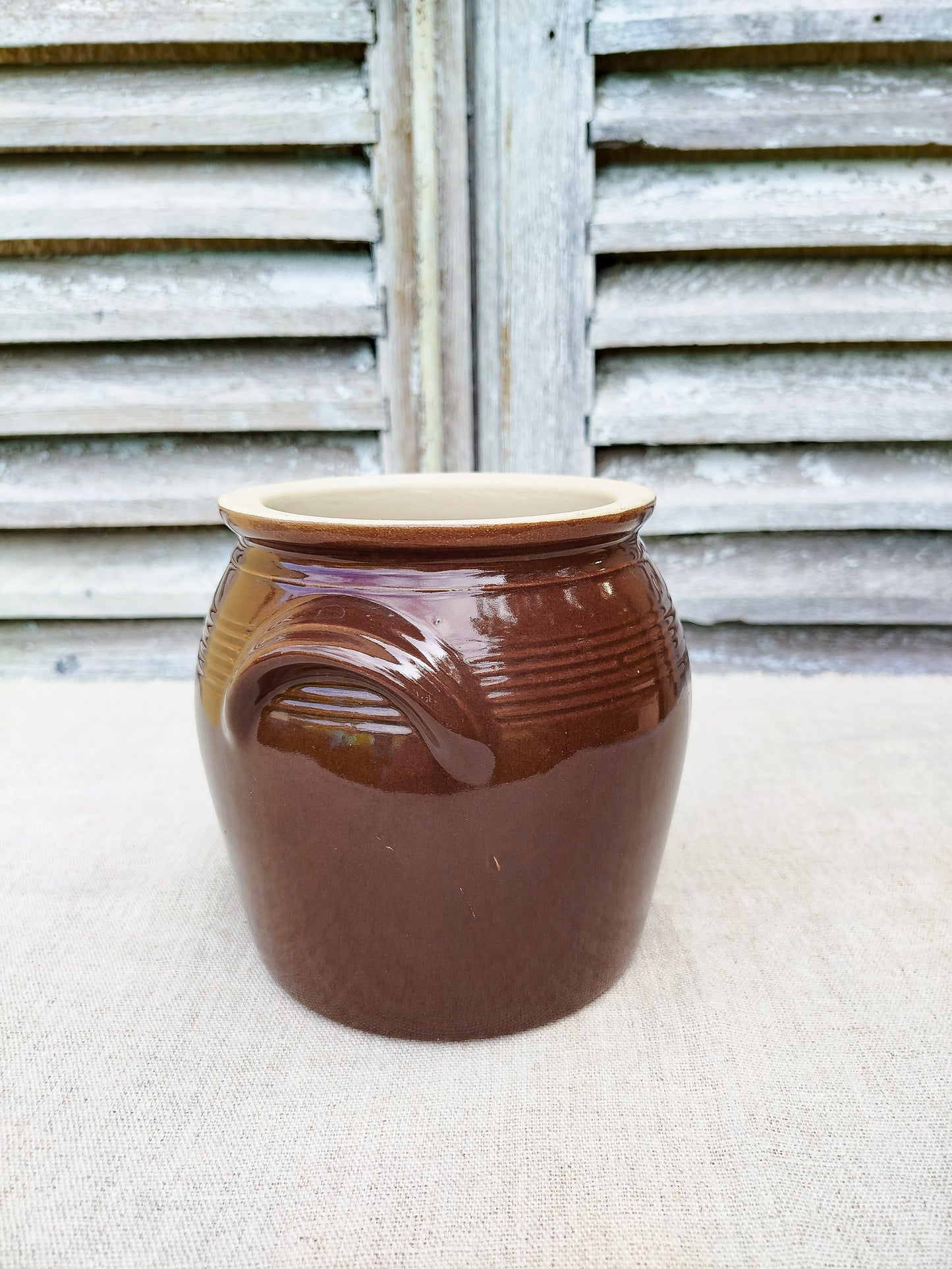 Pot en grès marron • 14,5cm