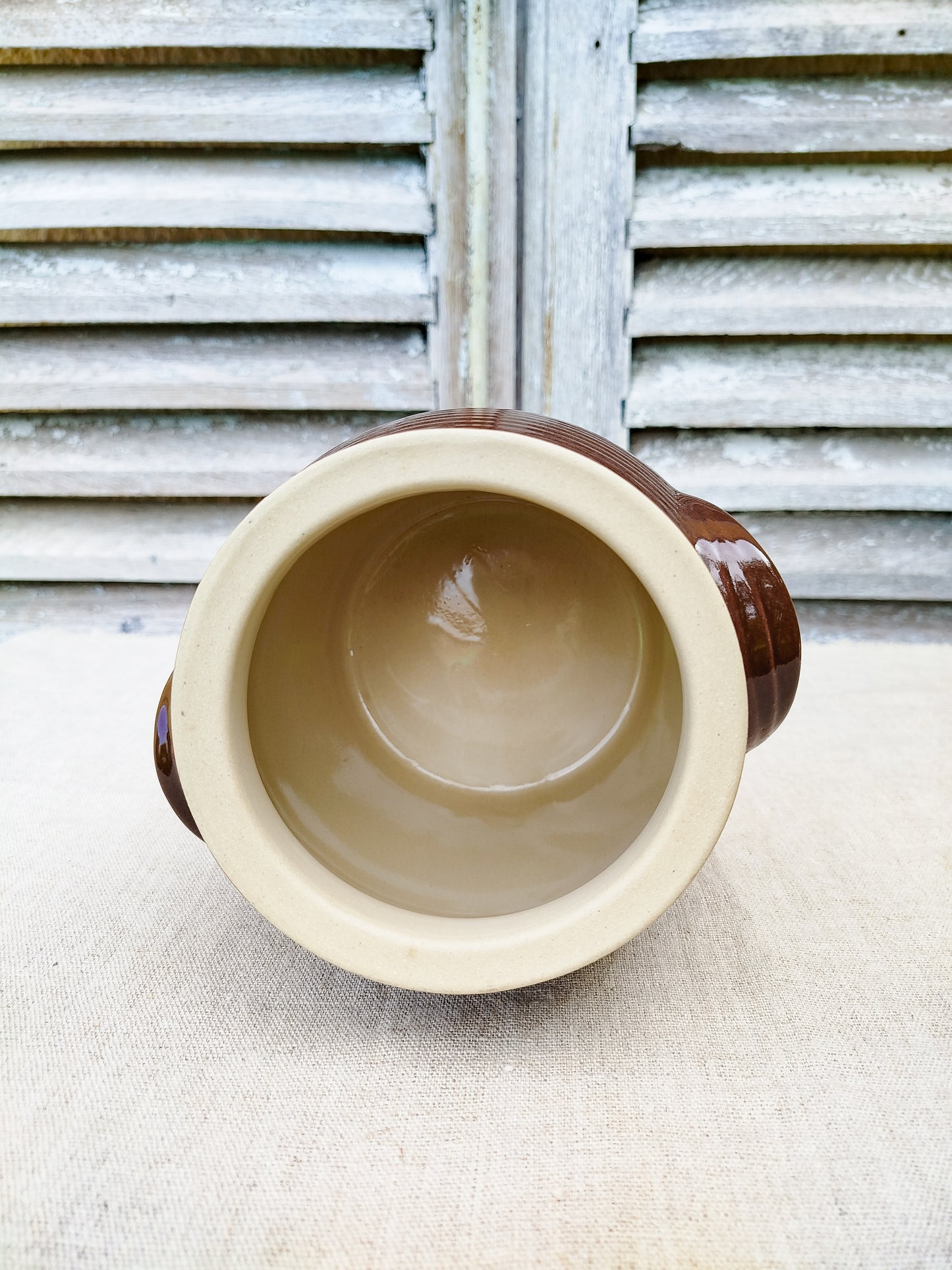 Pot en grès marron • 14,5cm