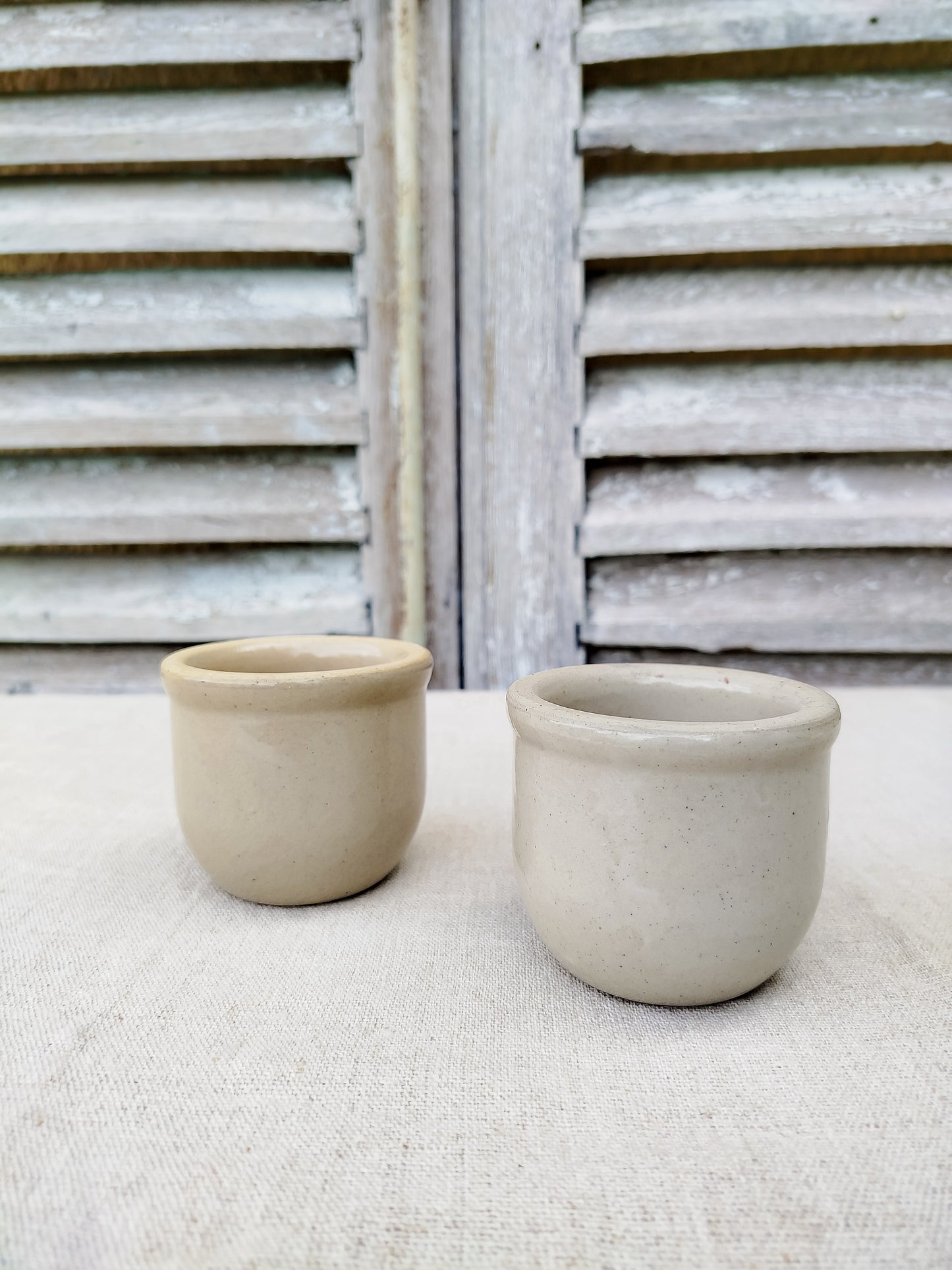 Pots à yaourt en grès x2