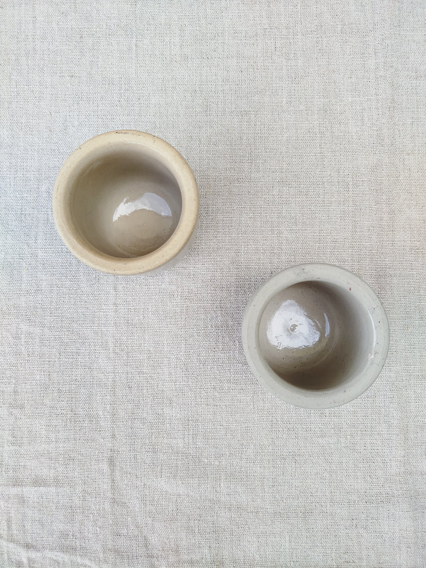 Pots à yaourt en grès x2