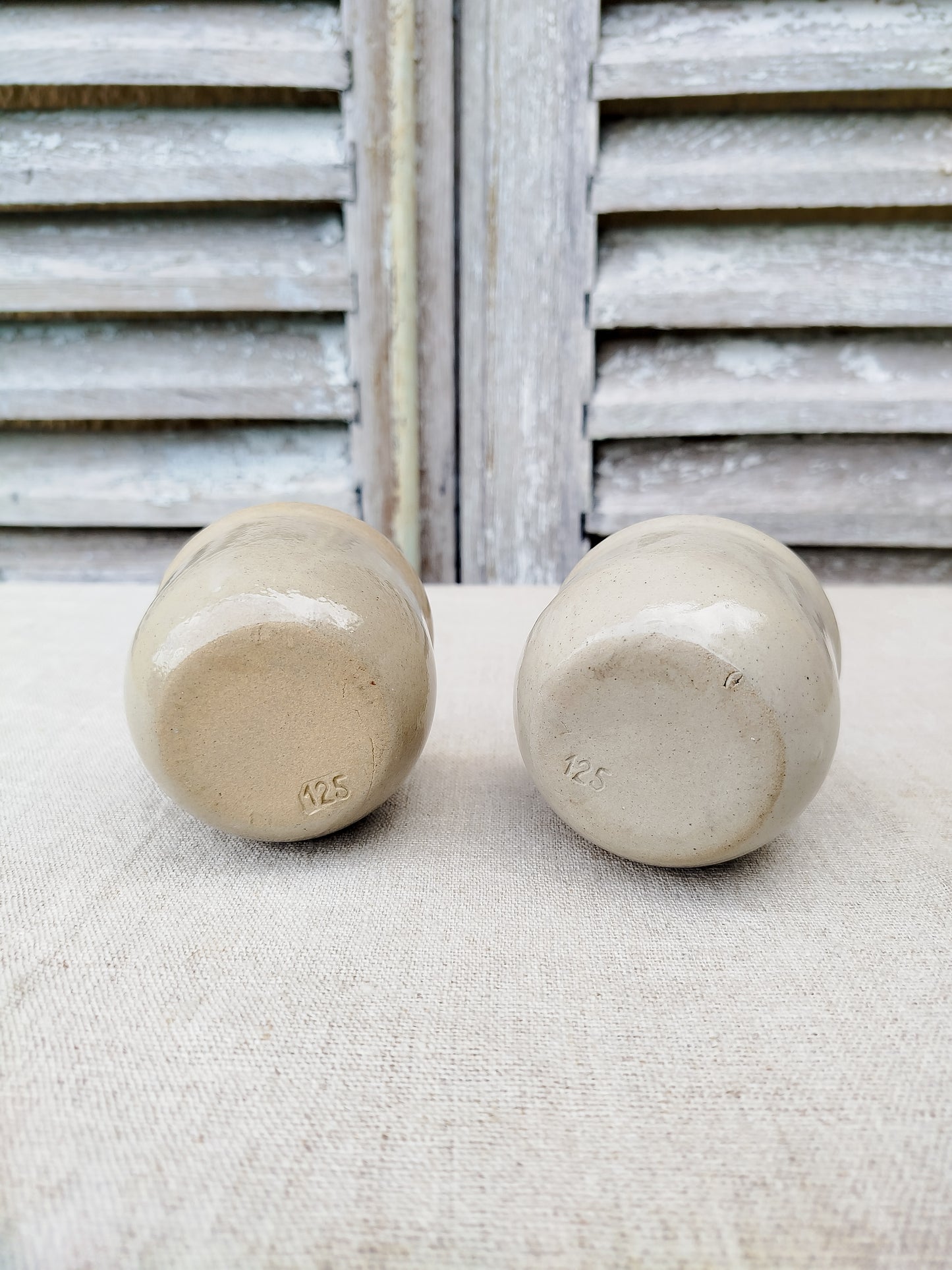 Pots à yaourt en grès x2