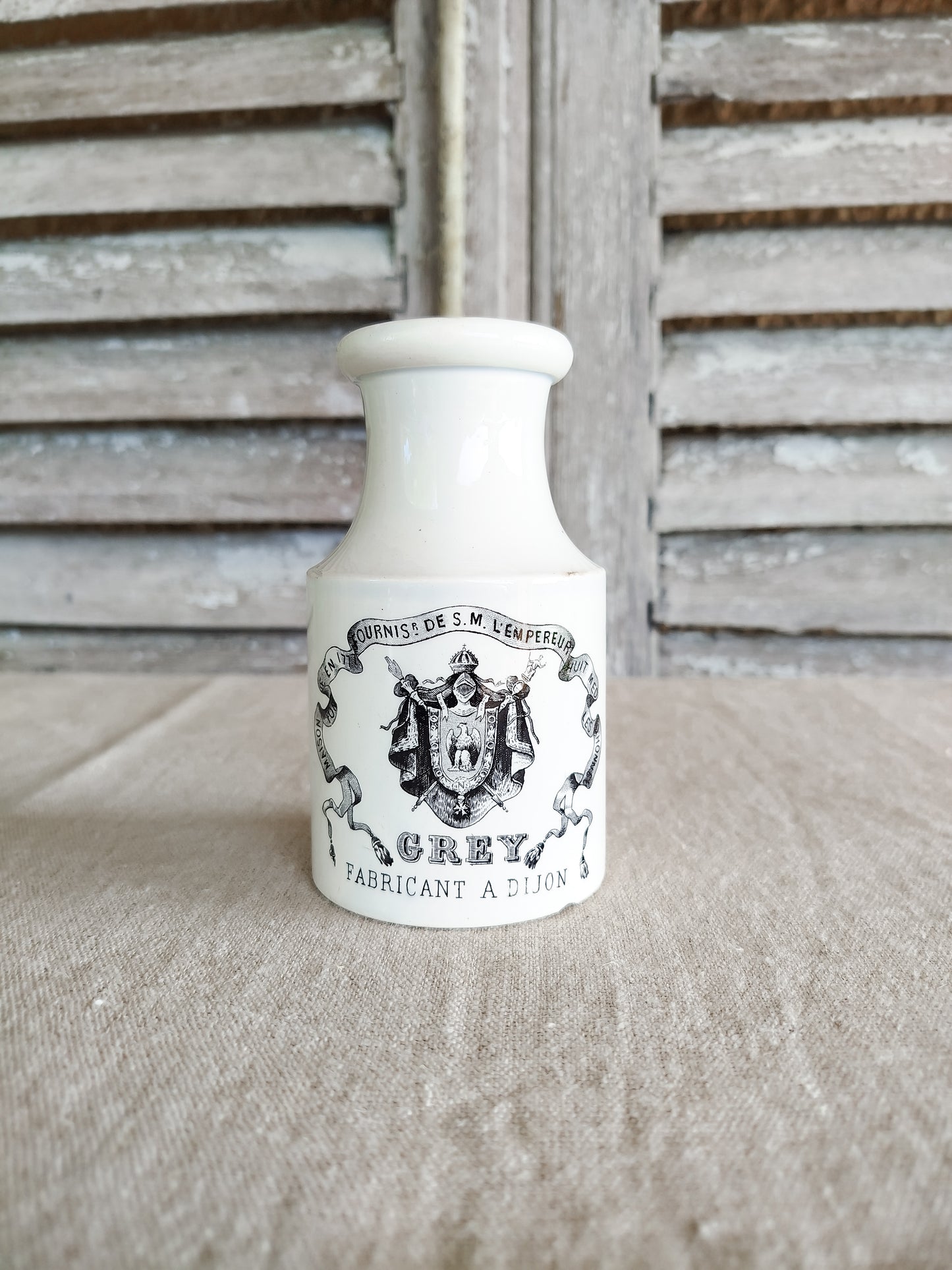 Rare ! Pot à moutarde GREY