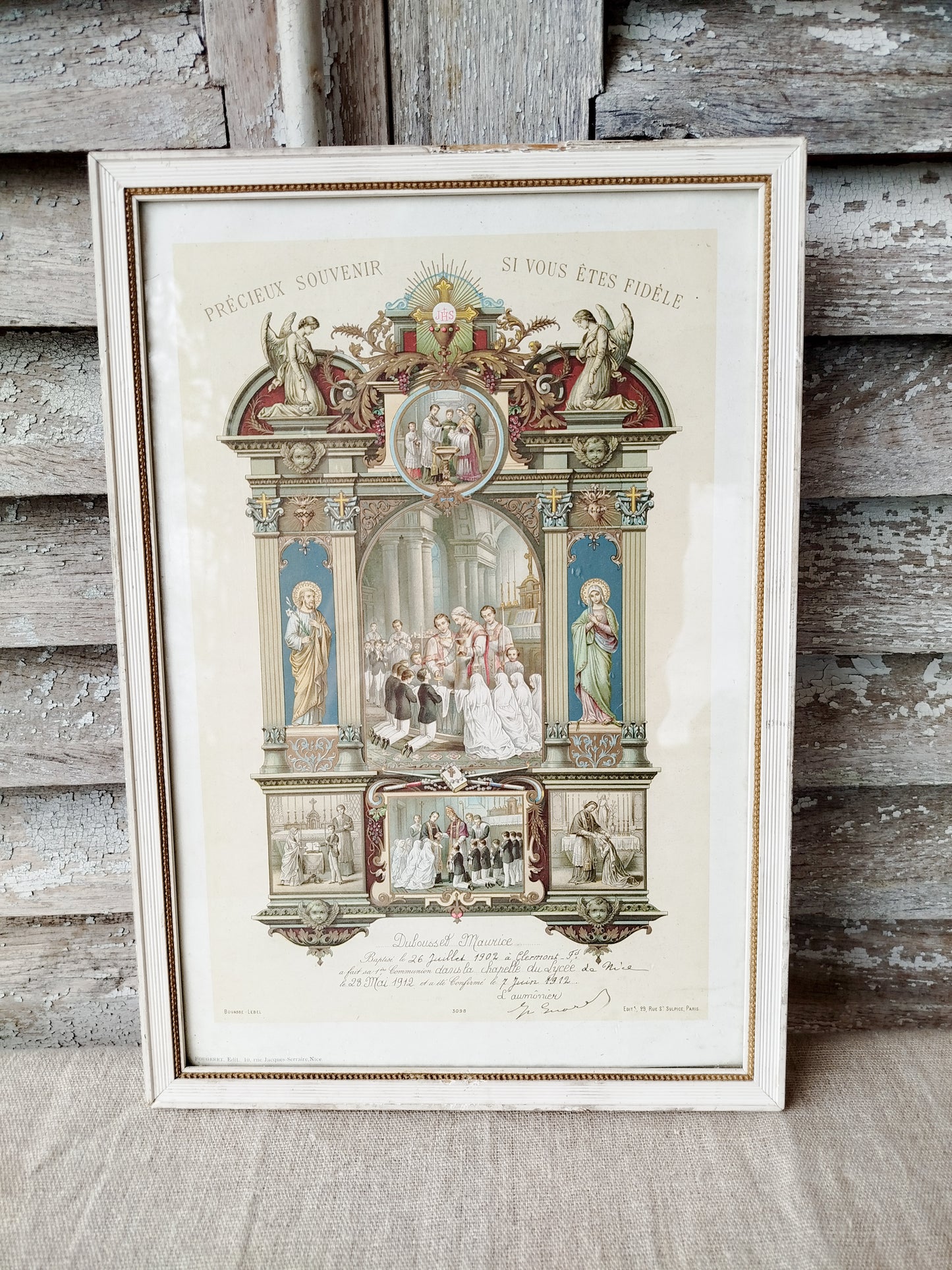 Cadre certificat religieux • 1902