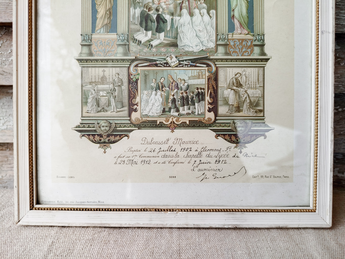 Cadre certificat religieux • 1902