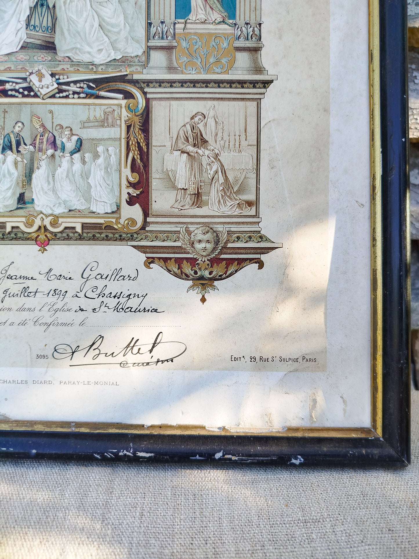 Cadre souvenir de baptême