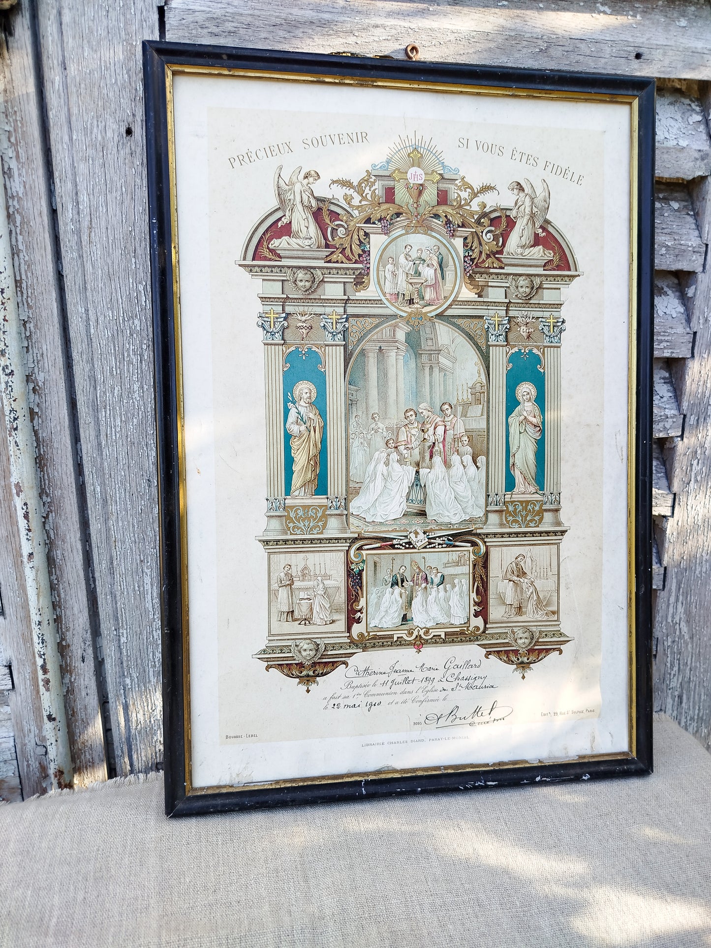 Cadre souvenir de baptême