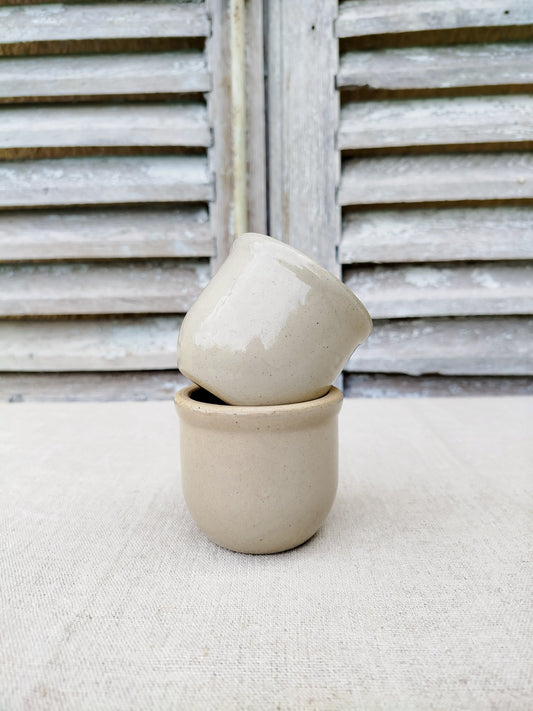 Pots à yaourt en grès x2